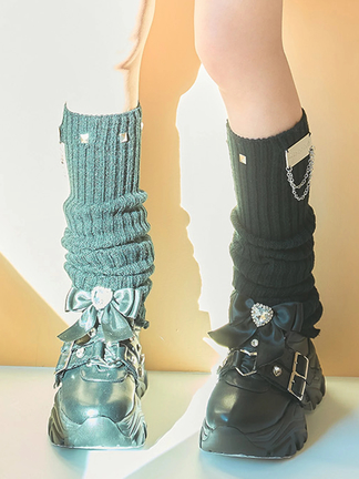 Be mqinチェーンスタッズレッグウォーマー - Ank Rouge(アン