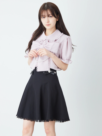 YVES SAINTLAURENT ロングスカート ウール リボンベルト 38 YVES SAINTLAURENT ロングスカート ウール リボンベルト 38