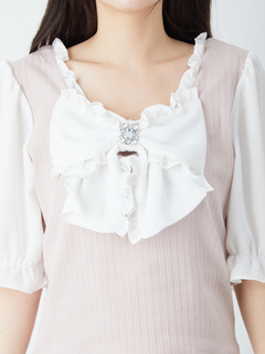 パフスリーブリボンTOPS