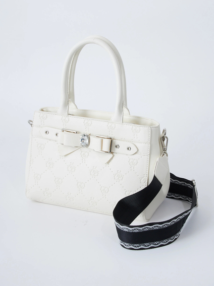 モノグラムハートリボンBAG(ホワイト)