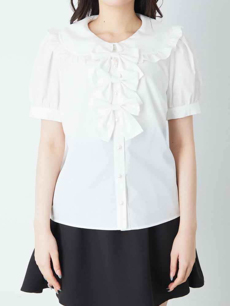 リボンが3つブラウス - Ank Rouge(アンクルージュ)のシャツ・ブラウス