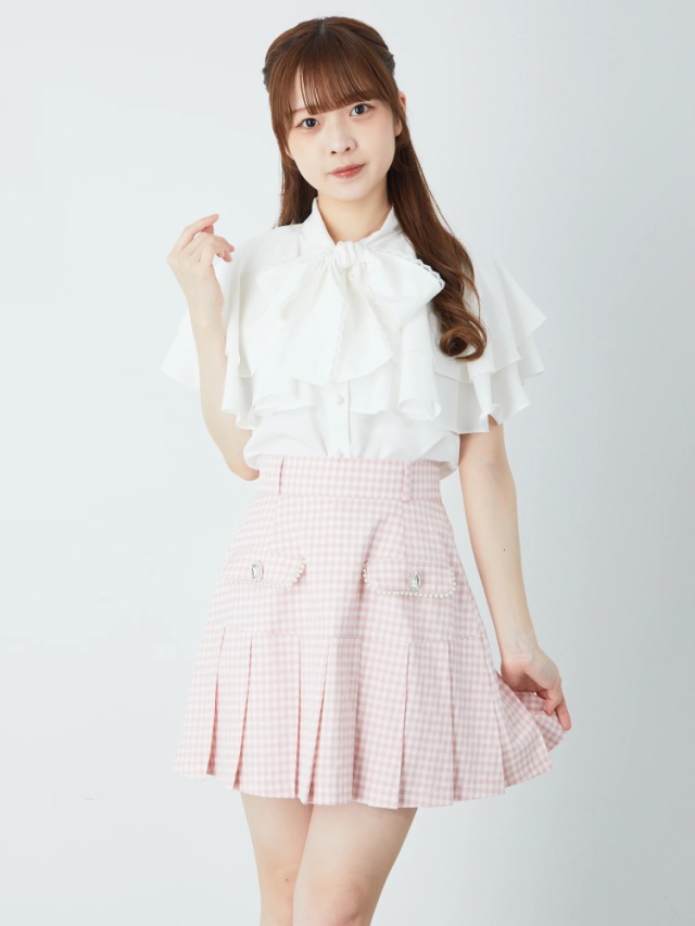 ギンガムチェック台形プリーツSK - Ank Rouge(アンクルージュ)の  