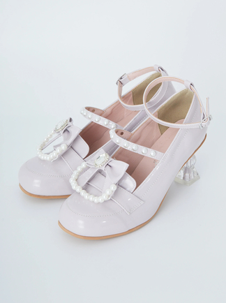 クリアパール装飾ハイヒールパンプス an】1color/ 14cmヒール/ ビジュー/ ハイヒール/ ピンヒール