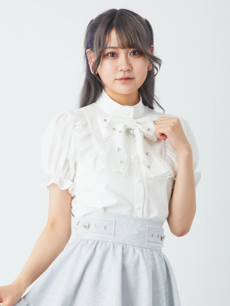 スクエアヨークリボンブラウス - Ank Rouge(アンクルージュ)のシャツ