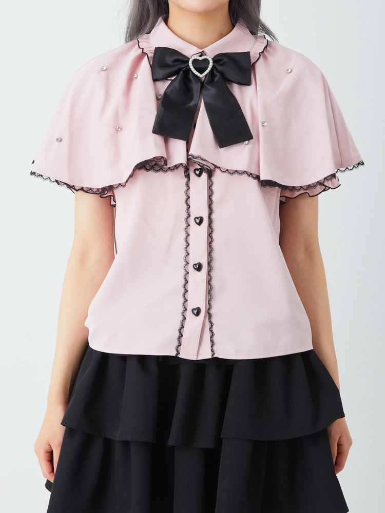 【birthday bash】 ケープリボンブラウス. 美品♡バースデーバッシュ ケープリボンブラウス ポンチョ