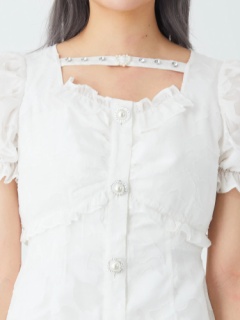 Backリボン袖くしゅくしゅOP
