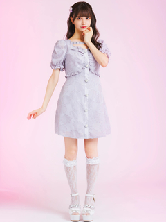 Backリボン袖くしゅくしゅOP