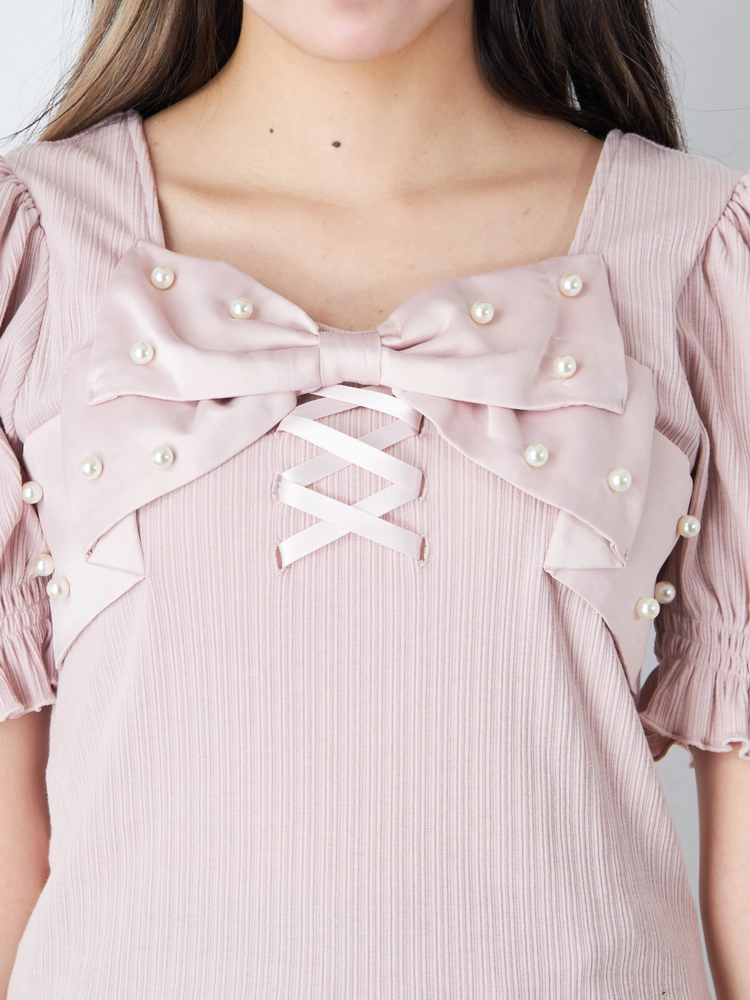 ☆Ree☆★新品 ピンクラテ★りぼんパ－ルトップス 160 Re♥Twinkle パールリボンTOPS - Ank Rouge(アンクルージュ)のT