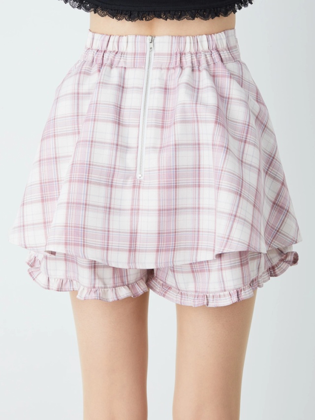 羽ボアハートチェックスカパン - Ank Rouge(アンクルージュ)のショート  