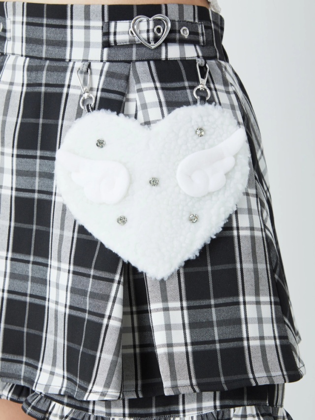 羽ボアハートチェックスカパン - Ank Rouge(アンクルージュ)のショート  