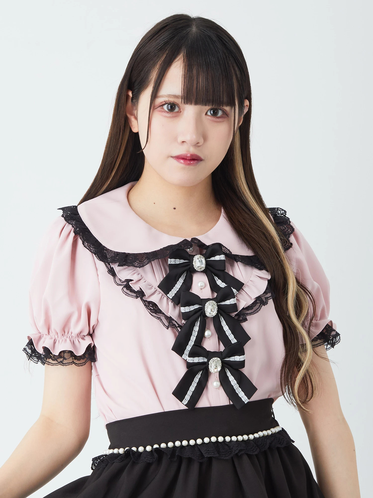 ラウンドヨークレースリボンブラウス - Ank Rouge(アンクルージュ)の