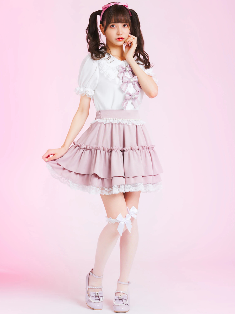 ラウンドヨークレースリボンブラウス - Ank Rouge(アンクルージュ)の