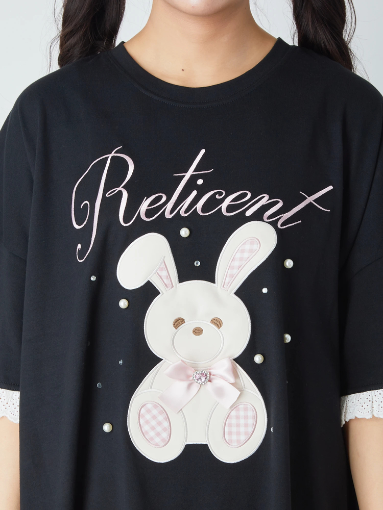 合皮うさちゃんBigTe - Ank Rouge(アンクルージュ)のTシャツ