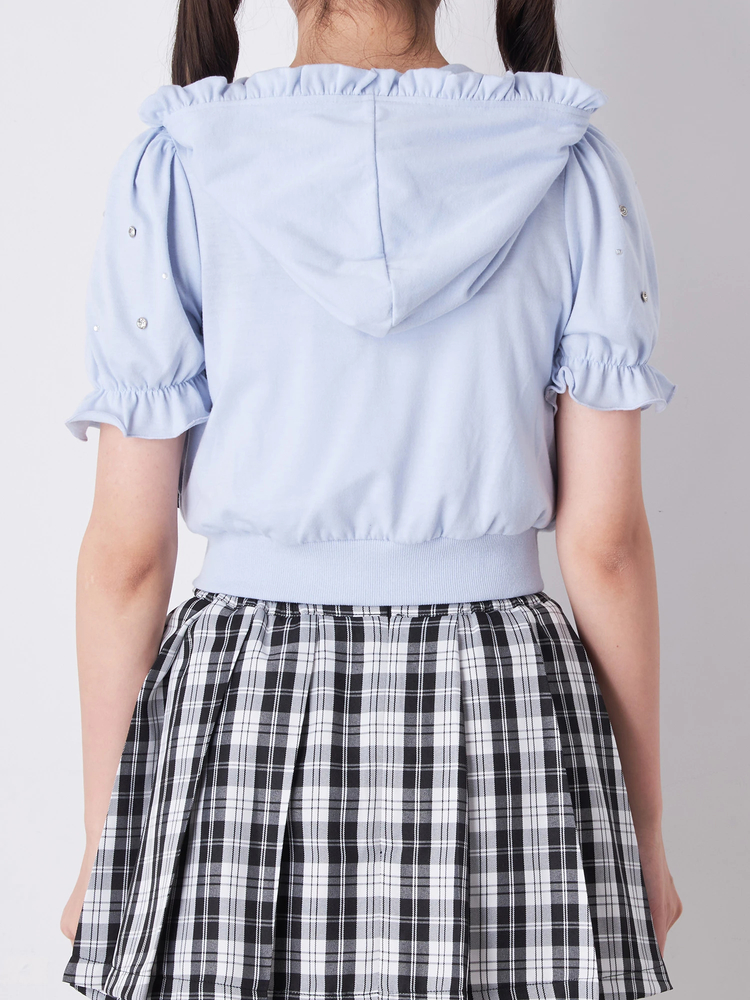 ローズティアラ♡キラキラビジューグレーパーカー( * ॑꒳ ॑*)3L(46) Amazon.co.jp: [ローズティアラ] ティアード切替フード付き