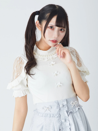 リボン&パールカットソー - Ank Rouge(アンクルージュ)のTシャツ