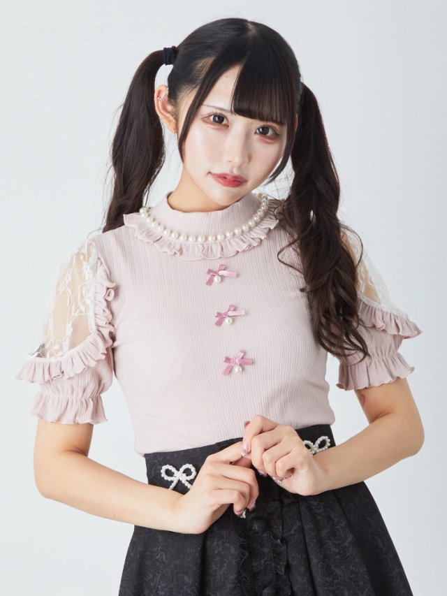 リボン&パールカットソー - Ank Rouge(アンクルージュ)のTシャツ 