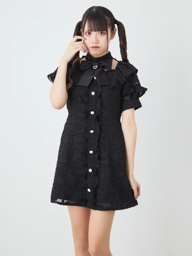 デコルテ開きフリルOP - Ank Rouge(アンクルージュ)のワンピース  