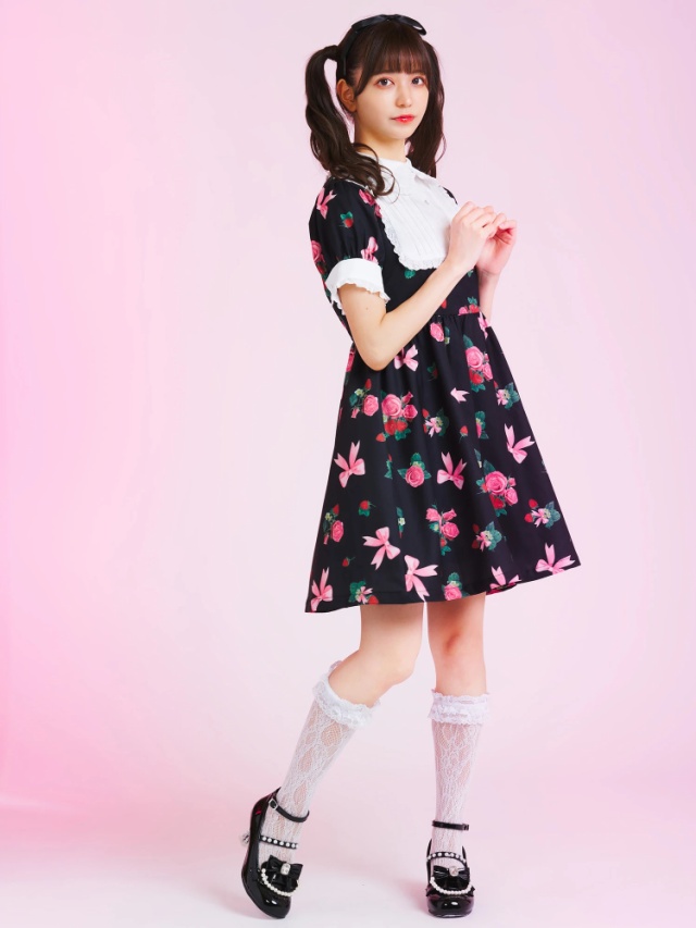 ストロベリーローズプリントワンピース - Ank Rouge(アンクルージュ)の  