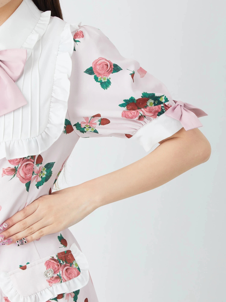 ストロベリーローズプリントセットアップ - Ank Rouge(アンクルージュ