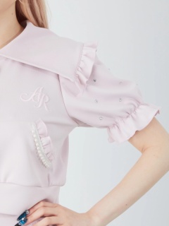 ARロゴ刺しゅうハーフジップTOPS