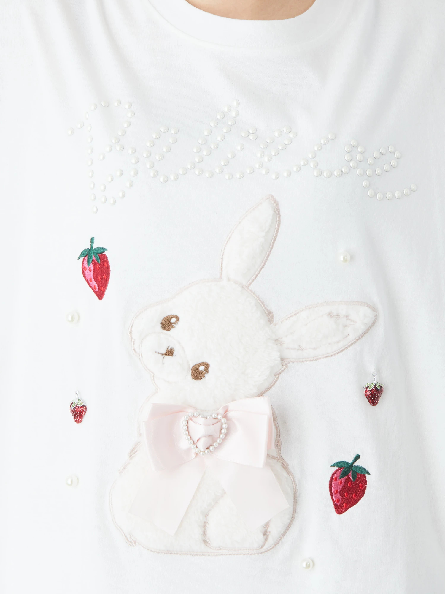 うさちゃんいちごTe - Ank Rouge(アンクルージュ)のTシャツ