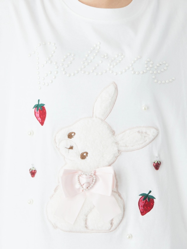 うさちゃんいちごTe - Ank Rouge(アンクルージュ)のTシャツ 