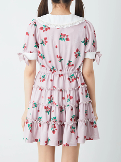 袖口リボンティアードカットOP