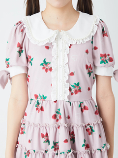 袖口リボンティアードカットOP