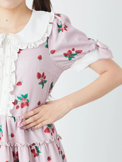 袖口リボンティアードカットOP