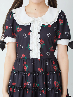 袖口リボンティアードカットOP