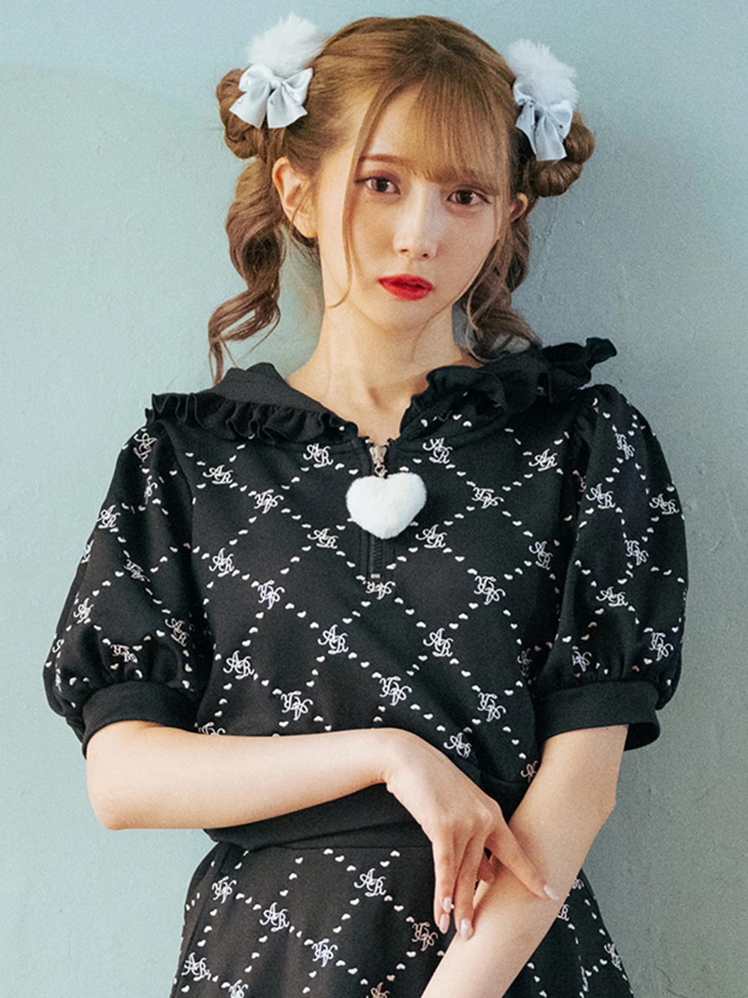 モノグラム刺繍ドレス(黒)マルシャンブルドゥシャーム