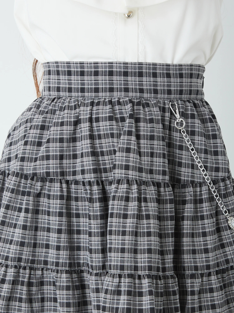 チェーン付きティアードSK - Ank Rouge(アンクルージュ)のスカート