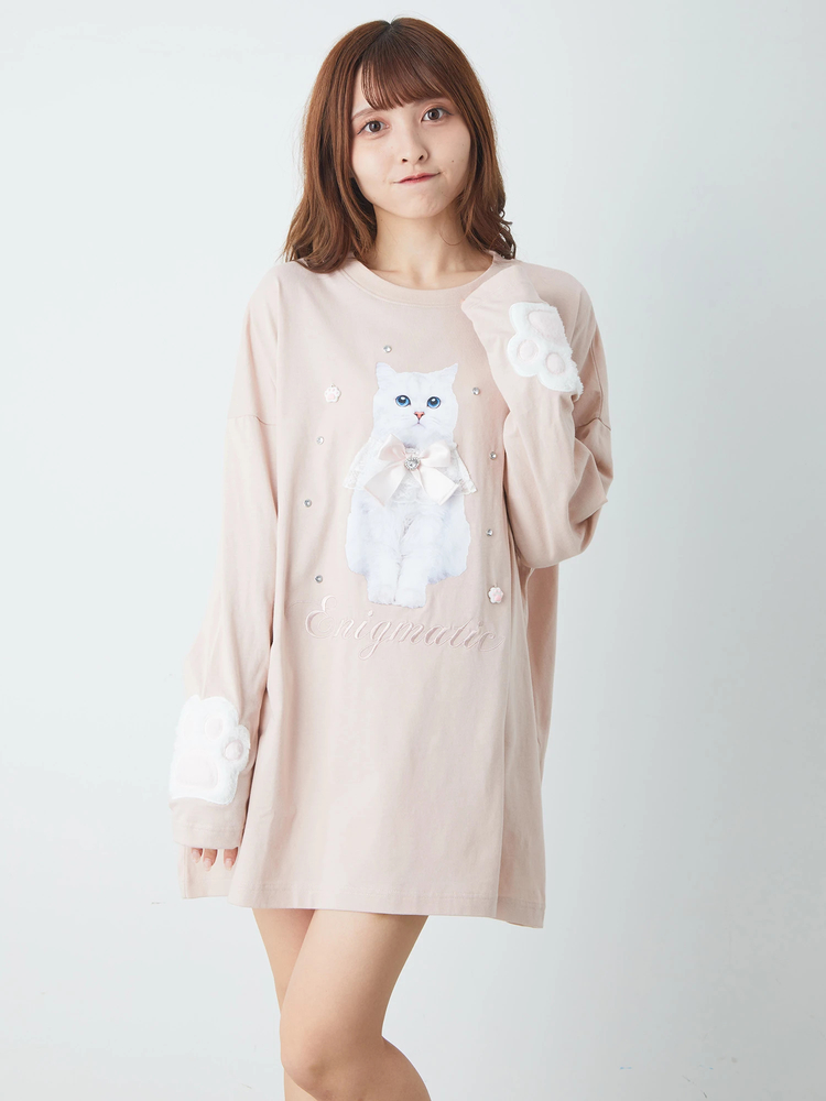 ねこちゃんロンTe - Ank Rouge(アンクルージュ)のTシャツ