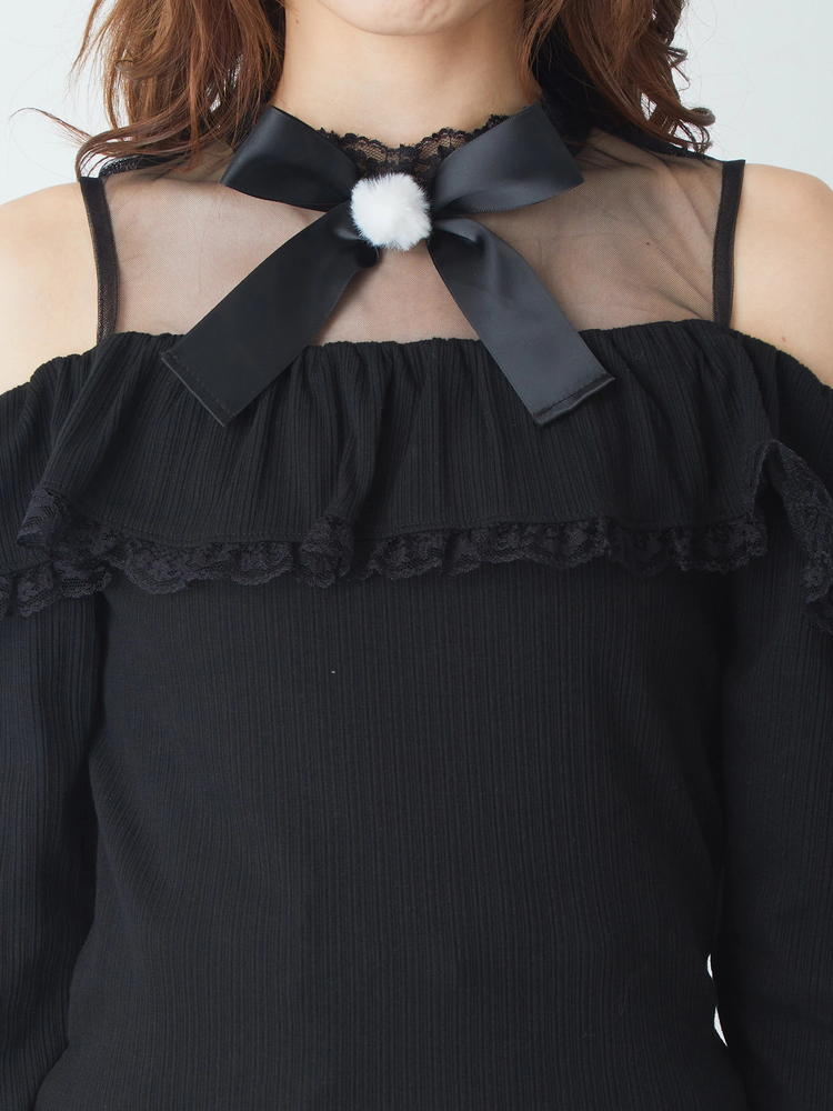 Ank Rouge - オフショルテレコTOPS オフショルテレコTOPS - Ank Rouge(アンクルージュ)のTシャツ
