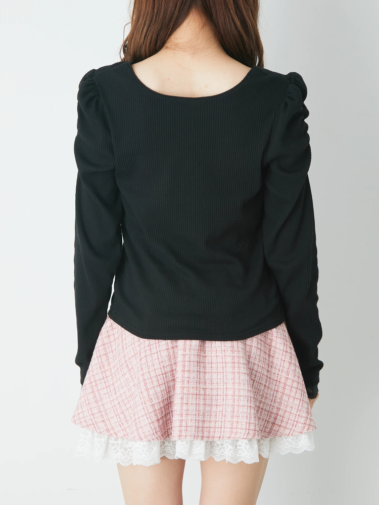 レースクロスローズカットソー - Ank Rouge(アンクルージュ)のTシャツ 