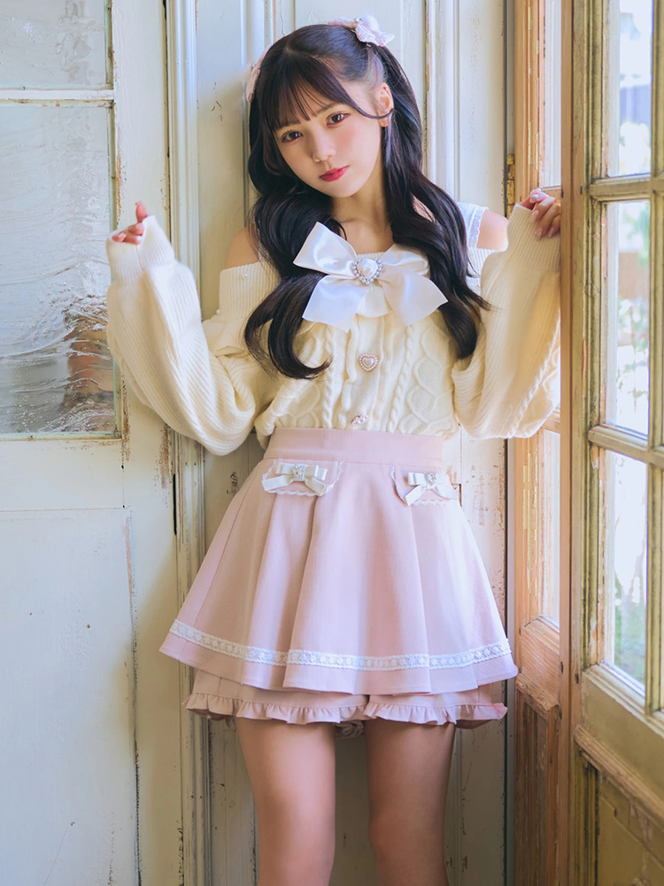 AnkRouge スカパン スカート リボン リボン&レース スカパン - Ank Rouge(アンクルージュ)のショート
