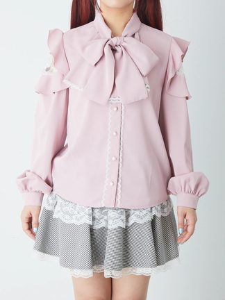 リボンタイラッフルブラウス - Ank Rouge(アンクルージュ)の