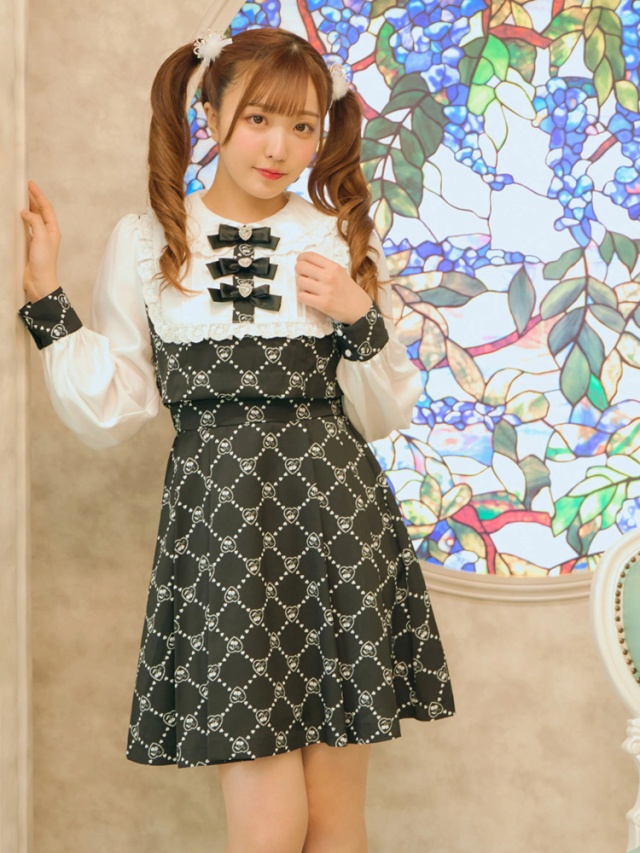 セットアップ風モノグラムワンピース - Ank Rouge(アンクルージュ)の  