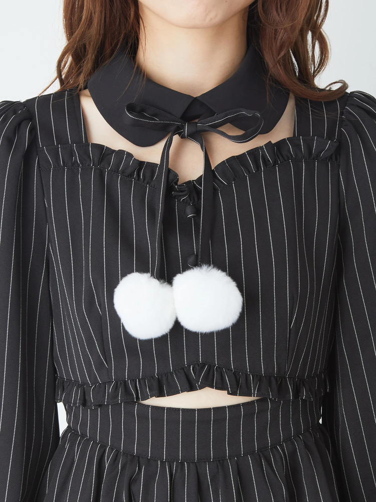 【✨️即完売品❣️新品未使用✨️】Ank Rouge リボンワンピース ぽんぽん&リボンワンピース - Ank Rouge(アンクルージュ)の