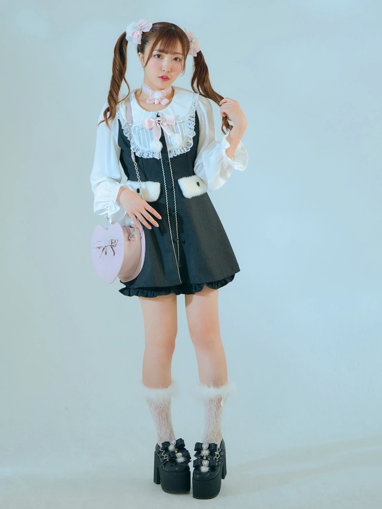 日本最大級 ぽんぽんリボン コンビネゾン - Ank Rouge(アンクルージュ)の サロペット・オーバーオール・オールインワン