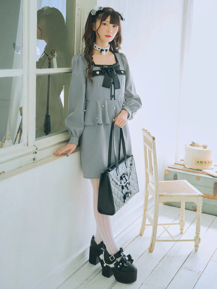 pui ハートペプラムワンピース ハートペプラムタイトワンピース - Ank Rouge(アンクルージュ)の