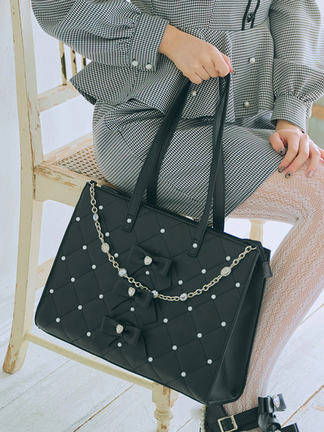 【激安アウトレット!】 リボン＆ビジューBAG Rouge(アンクルージュ)のバッグ Ank - バッグ