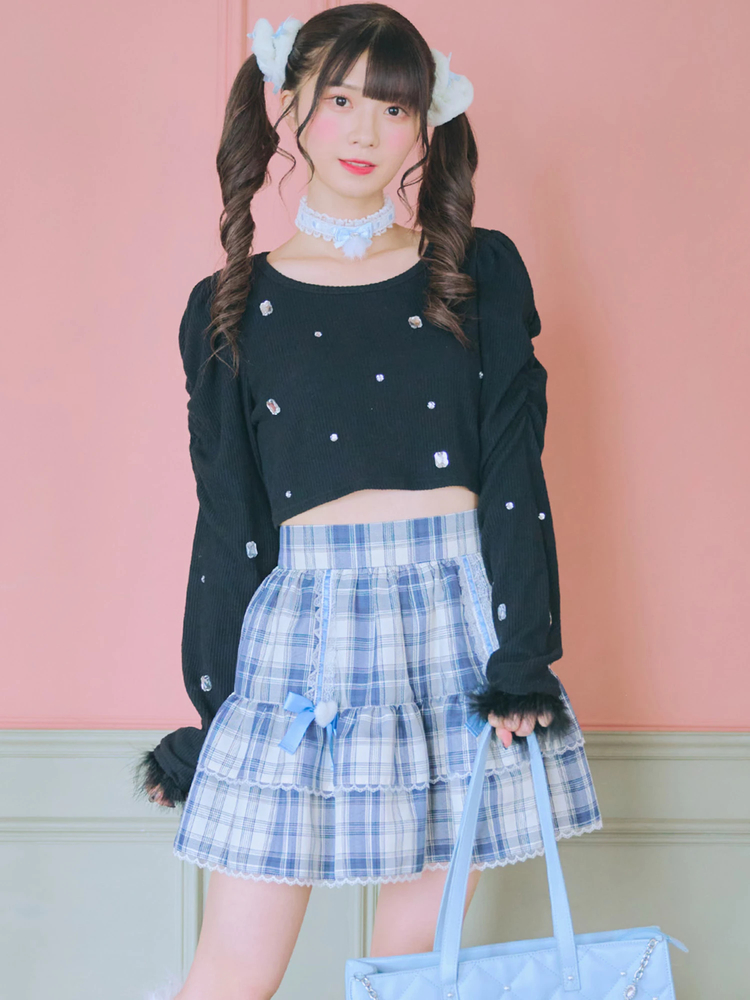 Ank Rouge❤︎トップス、スカパン リボンジャガードフレアスカパン - Ank Rouge(アンクルージュ)の
