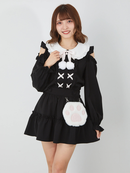 ふわふわにくきゅうスカパン(ブラック)