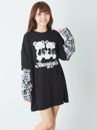 ふたごくまちゃんロンTe - Ank Rouge(アンクルージュ)のTシャツ