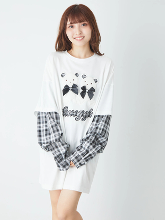 ふたごくまちゃんロンTe - Ank Rouge(アンクルージュ)のTシャツ
