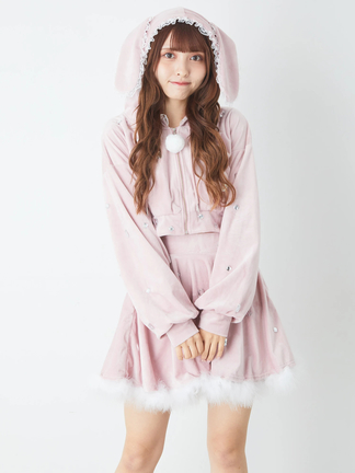 Ank Rouge うさちゃんファーアウター うさ耳 パーカー