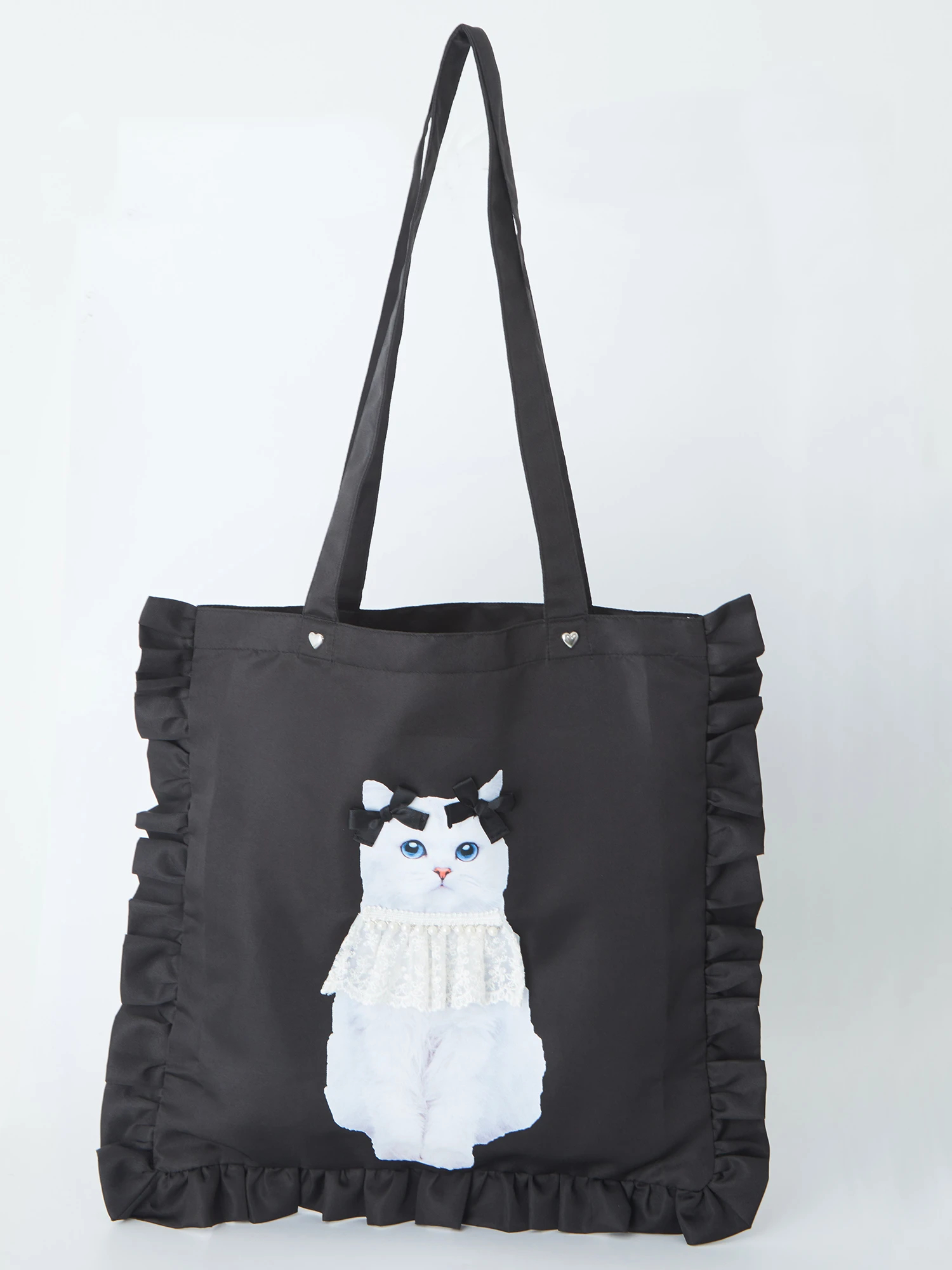 オンライン限定商品】 ねこねこ ハンドメイド手提げ 黒猫＆茶トラ 虹猫 