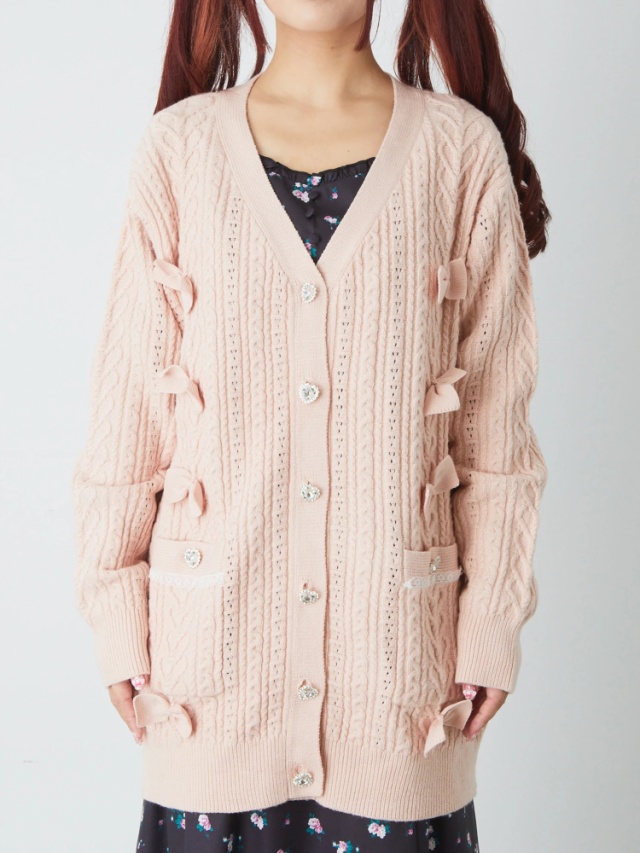 リボンニットカーデ - Ank Rouge(アンクルージュ)のカーデ  