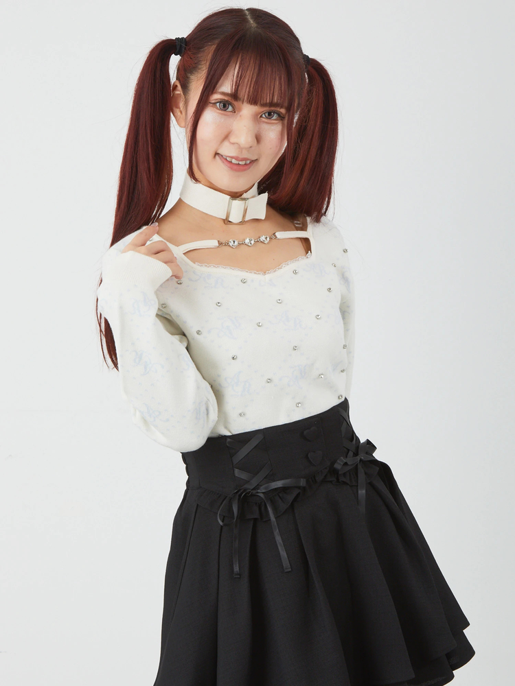 Ank Rouge アンクルージュ キラキラストラップチェックニットOP キラキラストラップチェックニットOP - Ank Rouge(アン